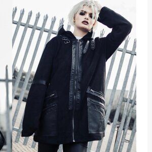 Disturbia Banshee black hooded coat winter autumn